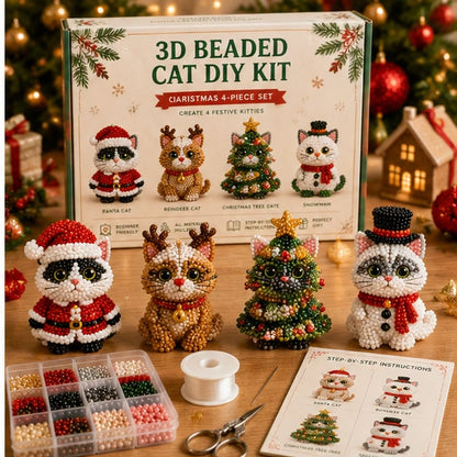 🐱✨ Create Your Own 3D Beaded Christmas Cats | Beginner-Friendly DIY Kit🎁