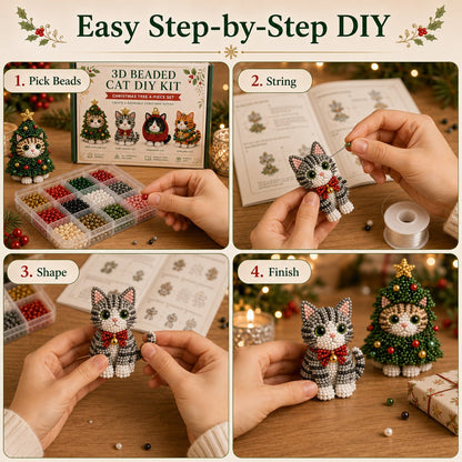 🐱✨ Create Your Own 3D Beaded Christmas Cats | Beginner-Friendly DIY Kit🎁